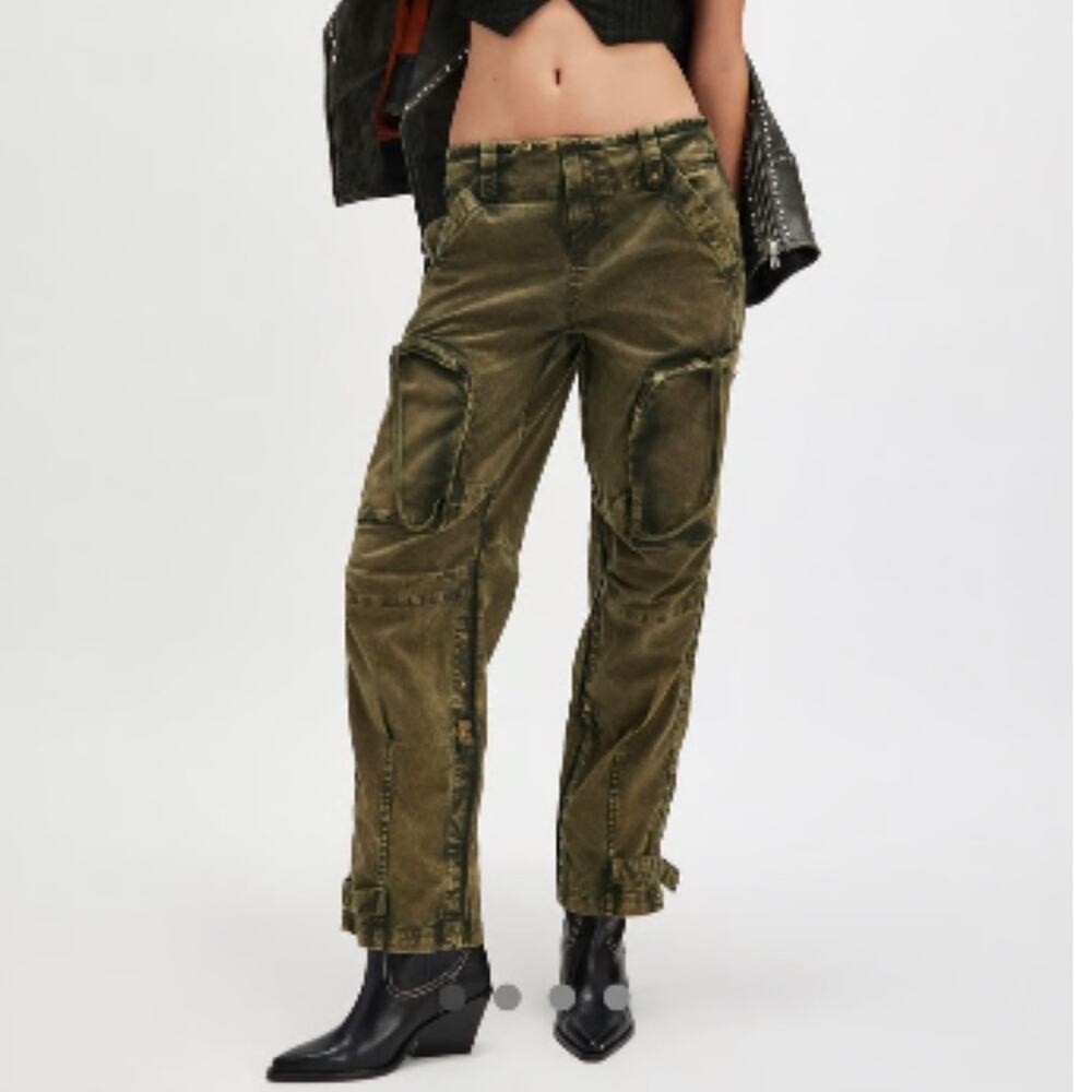 We The Free Free People Dusty Olive Can’t Compare Slouch Pants